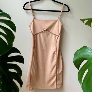 Peach Beige Mini Dress